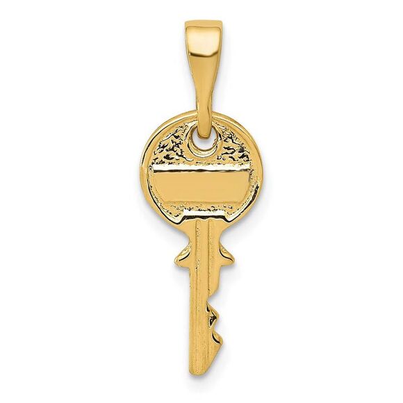 14k Yellow Gold Polished Key Pendant 8mm